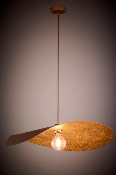 Lampadario a sospensione con cavo LEAF 1xE27/15W/230V marrone/ramato