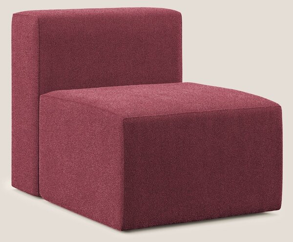 Nettuno modulo poltrona centrale in morbido tessuto bouclè T07 rosso