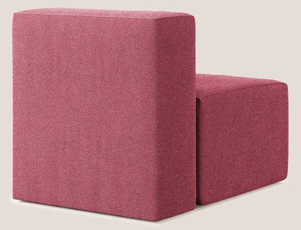 Nettuno modulo poltrona centrale in morbido tessuto bouclè T07 rosso