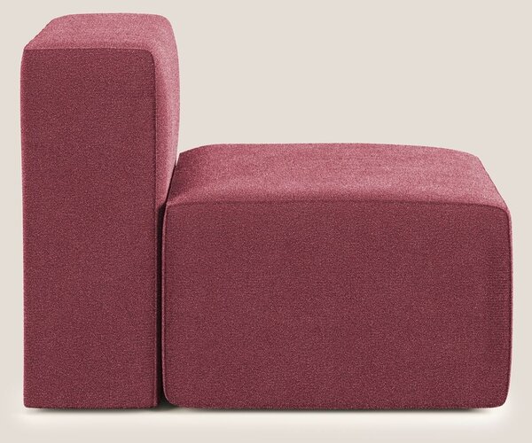 Nettuno modulo poltrona centrale in morbido tessuto bouclè T07 rosso
