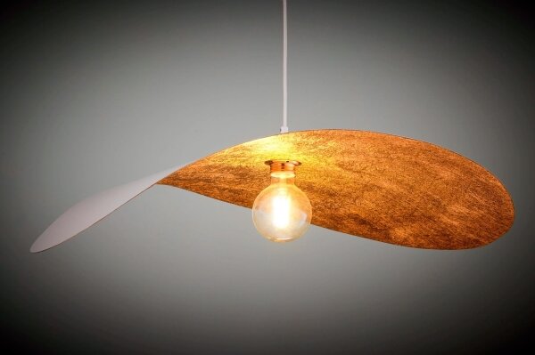 Lampadario a cavo LEAF 1xE27/15W/230V bianco/rame