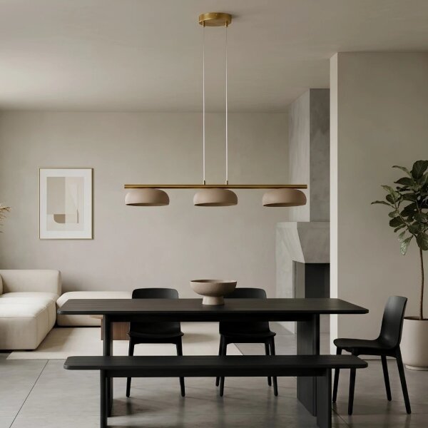 Lampadario a cavo OLAF 3xGX53/12W/230V beige/oro