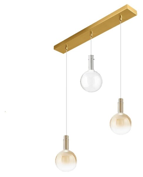 Lampadario perenz ampolla s3 8310 am tr 8034 ob led 15w 3000k 1020lm vetro borosilicato sfumato ambra trasparente - Perenz