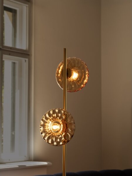 Osram - Lampada da terra GOLD GLASS 2xE14/12W/230V dorata/beige fumé