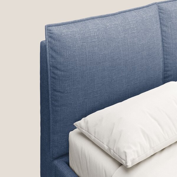 Cloe letto imbottito con piedi in metallo sfoderabile in tessuto fiamm