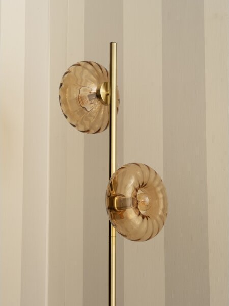 Osram - Lampada da terra GOLD GLASS 2xE14/12W/230V dorata/beige fumé