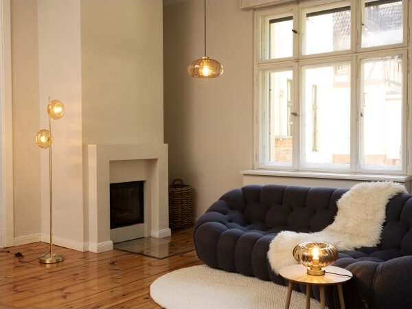 Osram - Lampada da terra GOLD GLASS 2xE14/12W/230V dorata/beige fumé