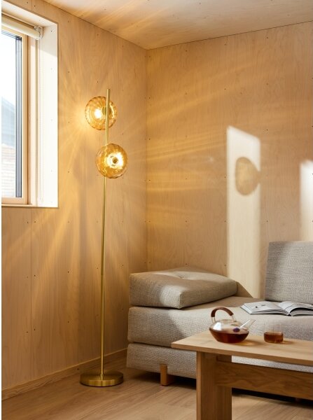Osram - Lampada da terra GOLD GLASS 2xE14/12W/230V dorata/beige fumé