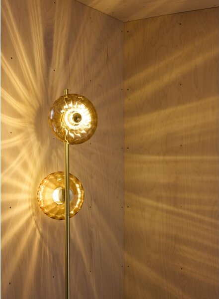 Osram - Lampada da terra GOLD GLASS 2xE14/12W/230V dorata/beige fumé