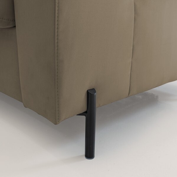 Ortensia divano letto materasso H18 cm con piedi alti in elegante micr