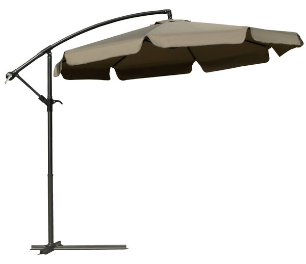 Ombrellone da Giardino a Braccio Ø265x265A cm in Metallo e Poliestere Caffè