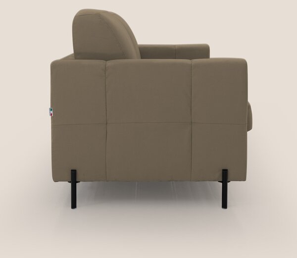 Ortensia divano letto materasso H18 cm con piedi alti in elegante micr