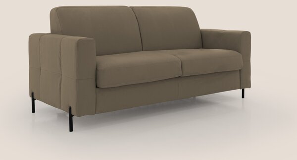 Ortensia divano letto materasso H18 cm con piedi alti in elegante micr