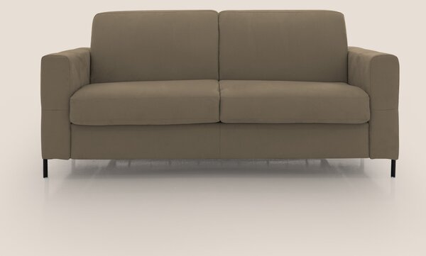 Ortensia divano letto materasso H18 cm con piedi alti in elegante micr