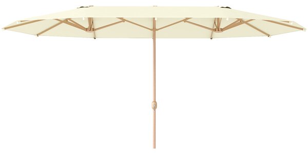 Ombrellone Doppio 455x265x238 cm in Acciaio Inox e Poliestere Beige