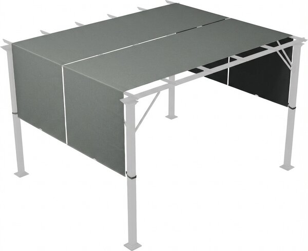 VivaGarden Copertura Pergola 3x3 m in Poliestere con Tasche e Cinghie 488x122 cm colore Grigio Carbone