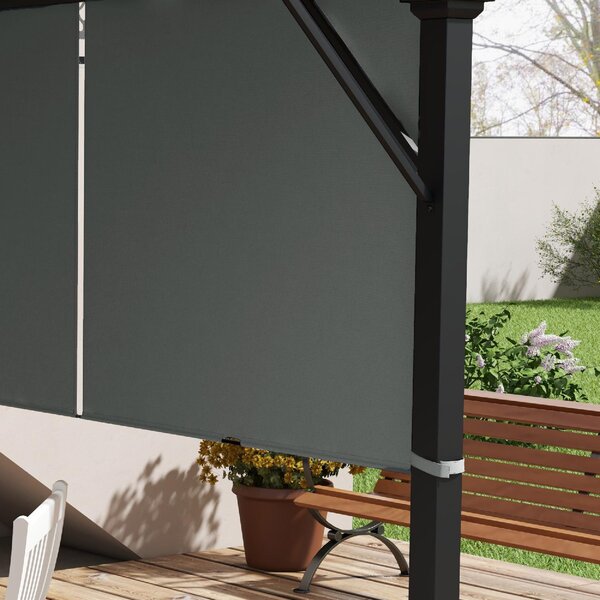 VivaGarden Copertura Pergola 3x3 m in Poliestere con Tasche e Cinghie 488x122 cm colore Grigio Carbone