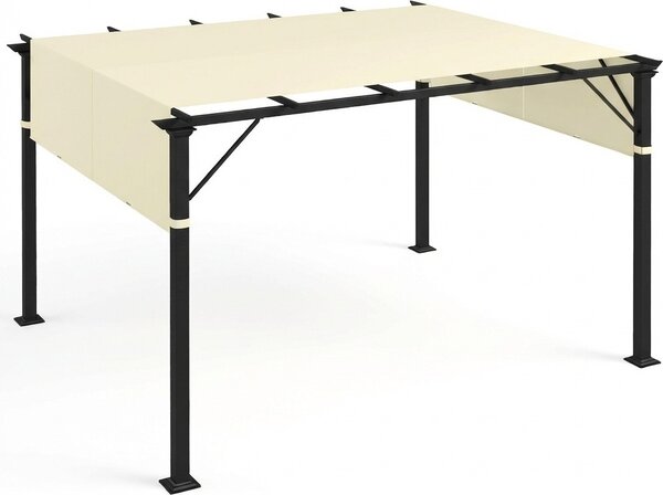 VivaGarden Copertura Pergola 3x3 m in Poliestere con Tasche e Cinghie 488x122 cm colore Bianco Crema