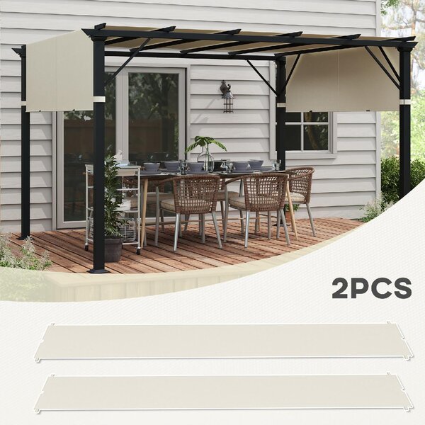 VivaGarden Copertura Pergola 3x3 m in Poliestere con Tasche e Cinghie 488x122 cm colore Bianco Crema
