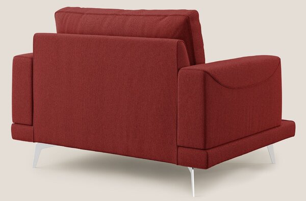 Dorian poltrona moderna in tessuto smacchiabile T05 rosso