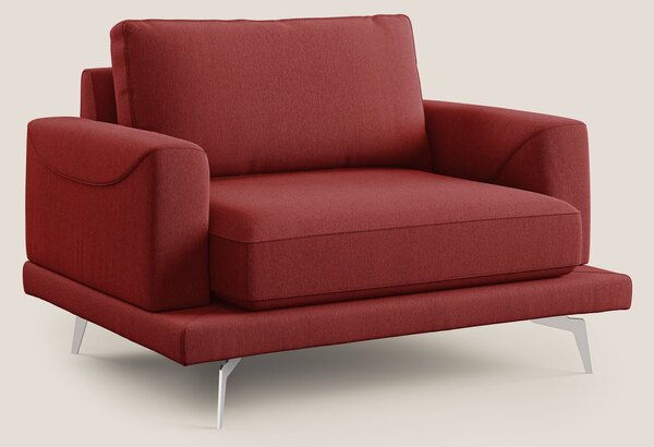 Dorian poltrona moderna in tessuto smacchiabile T05 rosso