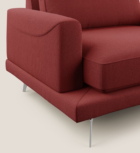 Dorian poltrona moderna in tessuto smacchiabile T05 rosso