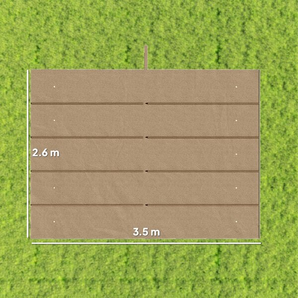 VivaGarden Copertura Pergola con 10 Fori di Drenaggio in Poliestere 350x260 cm per Pergola 4x3m colore Marrone Chiaro