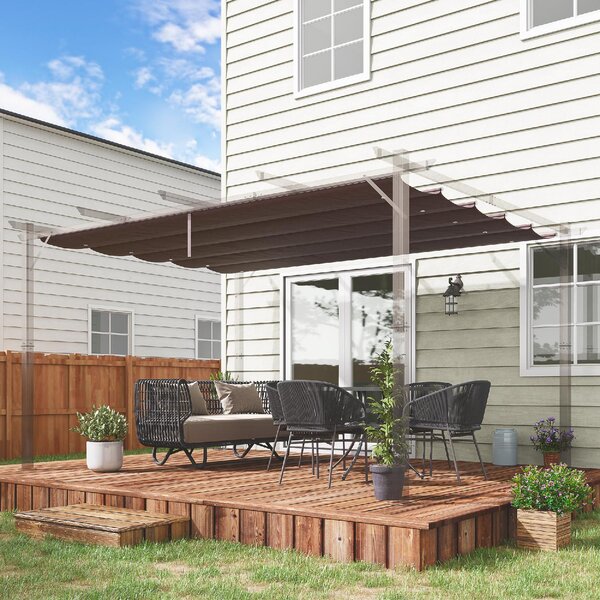 VivaGarden Copertura Pergola 4x3 m in Poliestere Traspirante Caff con 10 Fori di Drenaggio
