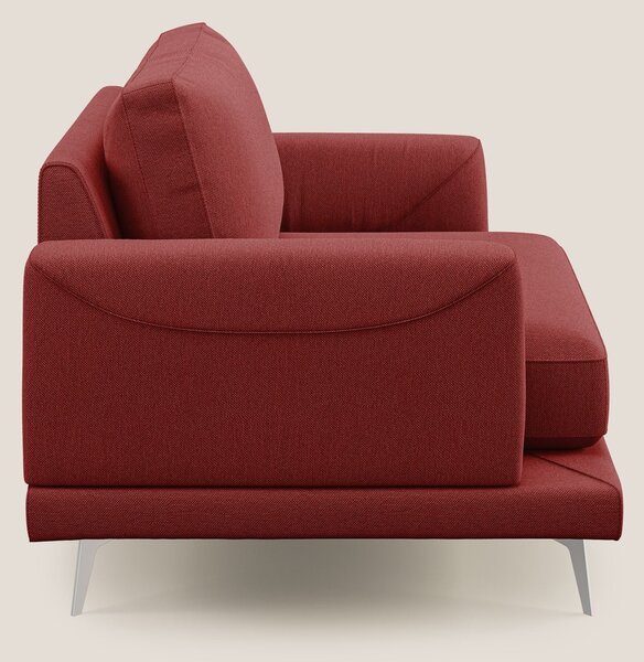 Dorian poltrona moderna in tessuto smacchiabile T05 rosso