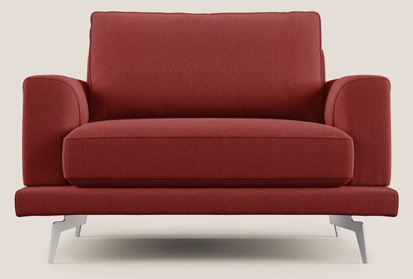 Dorian poltrona moderna in tessuto smacchiabile T05 rosso