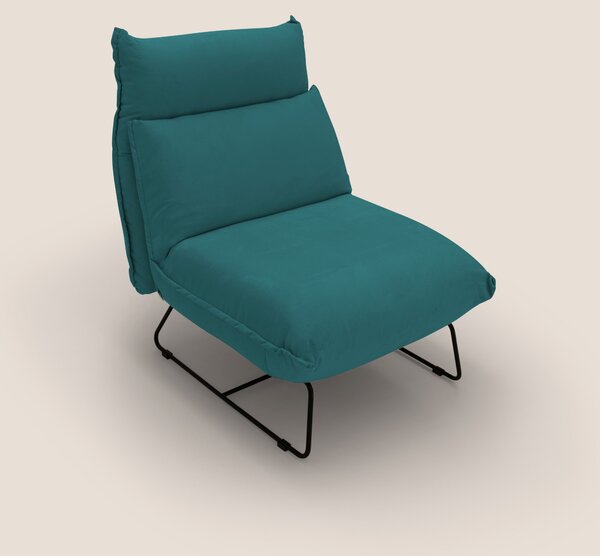 Tessa Poltroncina dal design moderno in morbida microfibra smacchiabil