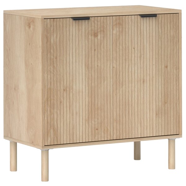 Madia Mobile Soggiorno Multiuso 78x40x77,5 cm Pannello a Doghe in Legno Rovere