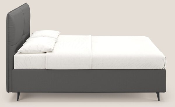 Greta letto contenitore dimensioni SLIM con testata trapuntata in ecop