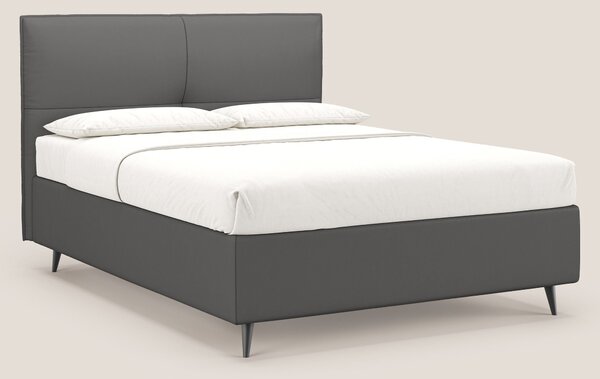 Greta letto contenitore dimensioni SLIM con testata trapuntata in ecop
