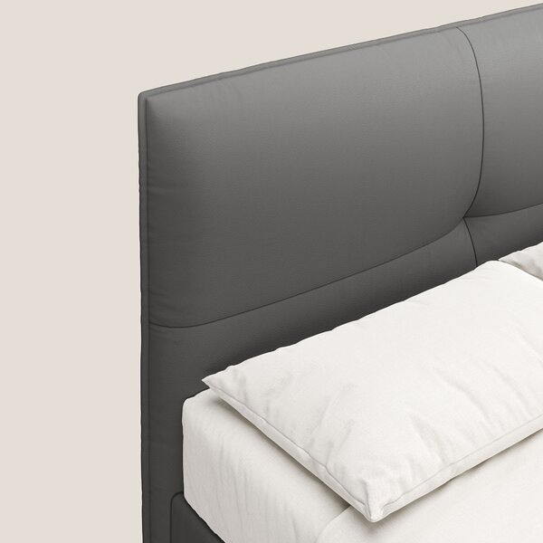 Greta letto contenitore dimensioni SLIM con testata trapuntata in ecop