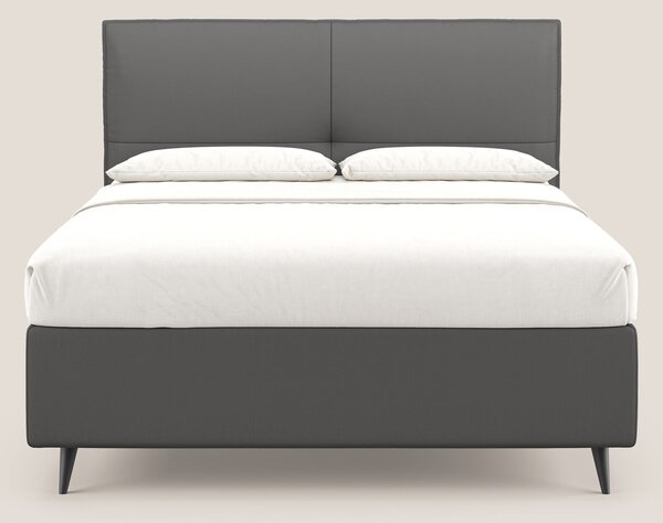 Greta letto contenitore dimensioni SLIM con testata trapuntata in ecop