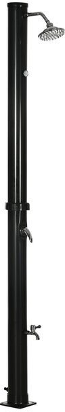 Doccia Solare 15,5x15,5x222 cm da 20L con Rubinetto Inferiore e Temperatura Regolabile Nero