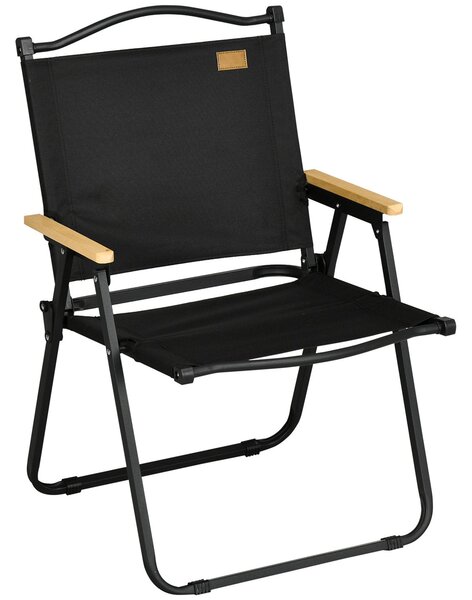 Sedia per Esterni Pieghevole 54x59x78 cm Seduta in Tessuto Oxford e Acciaio Nero