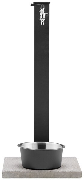 Fontana a Colonna Rubinetto Doppio in Ottone con Base e Vaschetta Abbeveratoio Belfer 42/REX-R Antracite