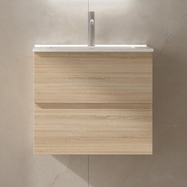 Mobile bagno 60 con lavabo integrato legno chiaro | KAM-HR60 - KAMALU
