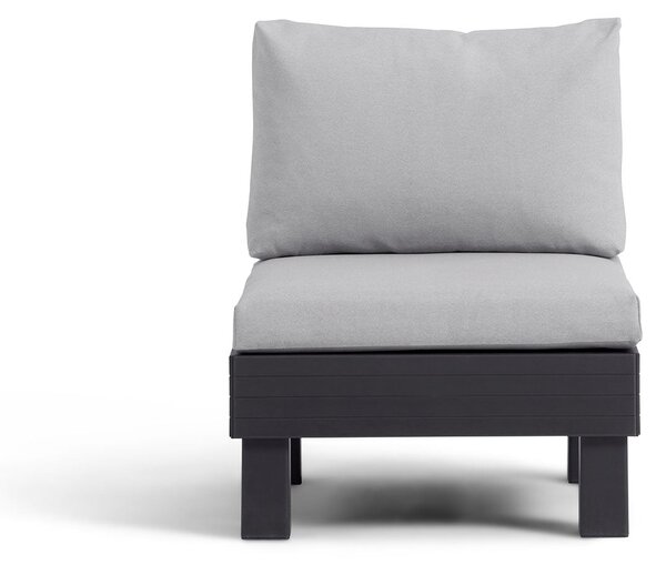 Seduta Modulare Elements con Schienale e Cuscino Keter 65x74x73 cm Effetto Legno Grafite