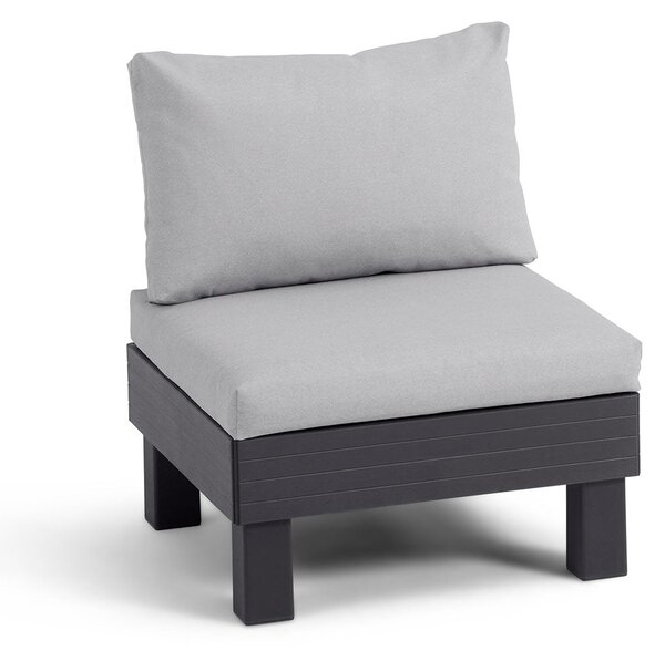 Seduta Modulare Elements con Schienale e Cuscino Keter 65x74x73 cm Effetto Legno Grafite