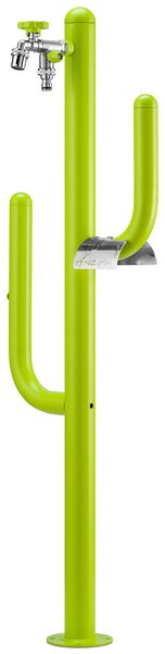 Fontana a Colonna Rubinetto Doppio in Ottone e Porta Tubo Arizona Belfer 42/ARZ Verde Acido