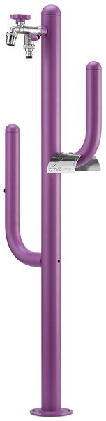 Fontana a Colonna Rubinetto Doppio in Ottone e Porta Tubo Arizona Belfer 42/ARZ Viola