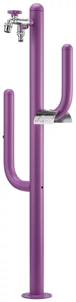 Fontana a Colonna Rubinetto Doppio in Ottone e Porta Tubo Arizona Belfer 42/ARZ Viola