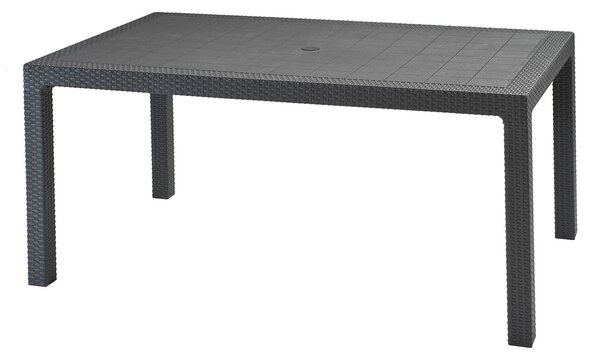 Tavolo da Giardino Keter Melody 160,5x94,5x74,5 cm Effetto Rattan e Legno Grafite