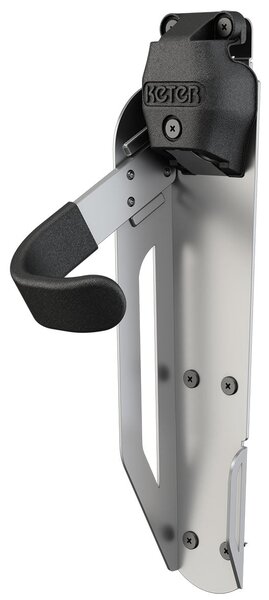 Porta Bicicletta Keter Gancio Universale Capacità 35 kg in Acciaio Grigio e Nero