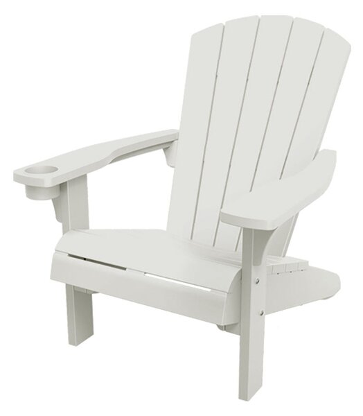 Sedia da Giardino Keter Alpine Adirondack 80x93x93 cm con porta bicchiere Bianco