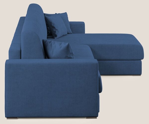 Best Divano letto angolare in tessuto impermeabile T02 blu