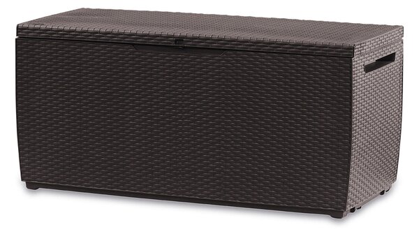 Baule da Esterno Keter Capri 123x53,5x57 cm in Resina Effetto Rattan Marrone